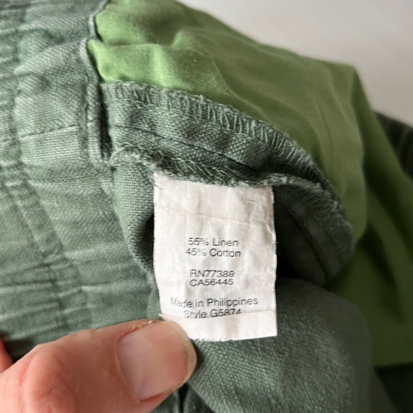 J.Crew Linen Green Pull On Shorts - Picture 5 of 5